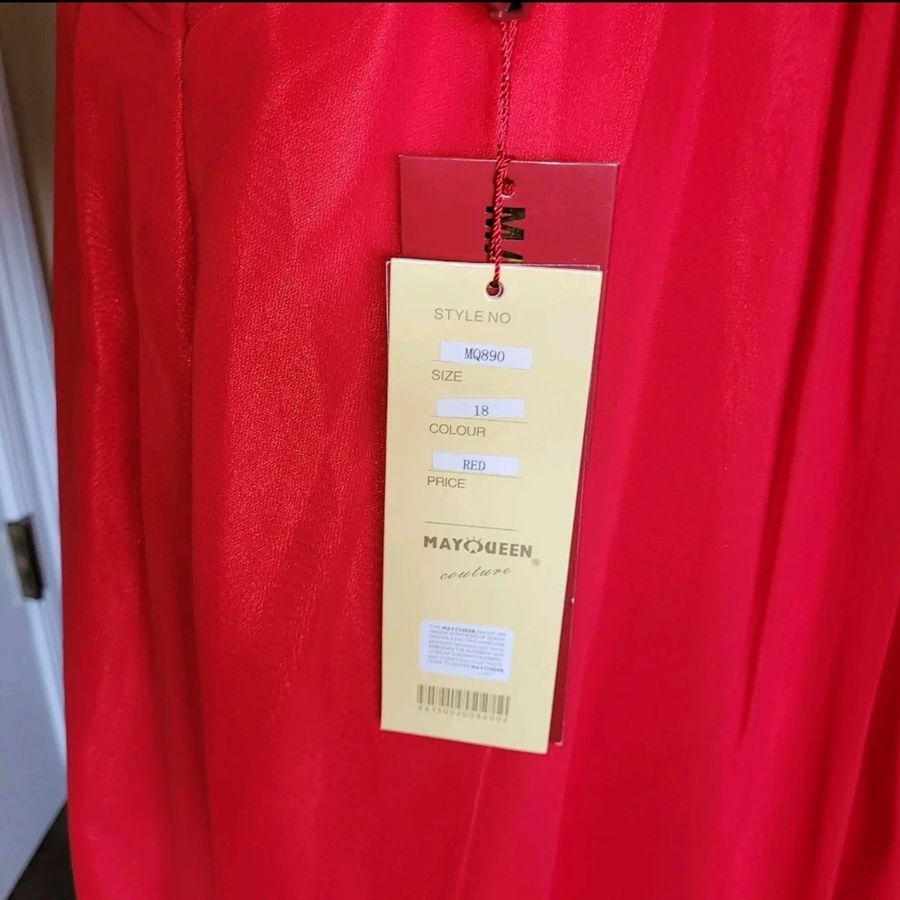 May Queen Red Strapless Embellished Sweetheart Formal Dress - Picture 6 of 16